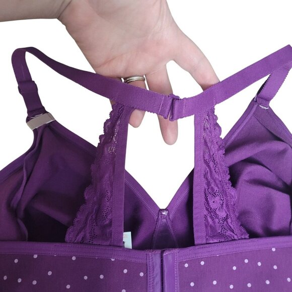 Cacique 46C Cotton Unlined Full Coverage No-Wire Bra Lace Trim Lane Bryant NEW - Picture 11 of 15